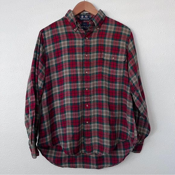 leslie & co Other - Viyella | Men's Red Plaid Wool Blend Shirt Size Large
